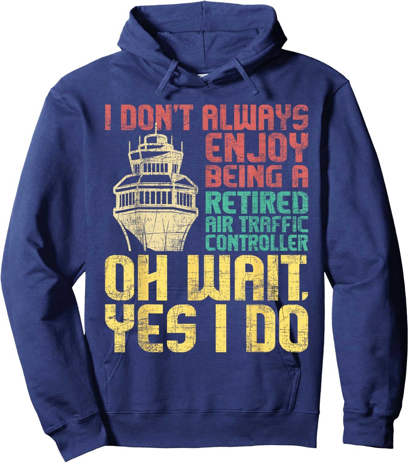 Retired Air Traffic Controller - ATC Aviation Airfield Tower Hoodie - Hoodie | Navy