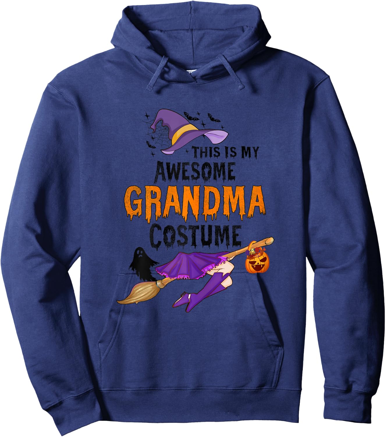 This Is My Awesome Grandma Costume Halloween Spooky Women Hoodie - Hoodie | Navy