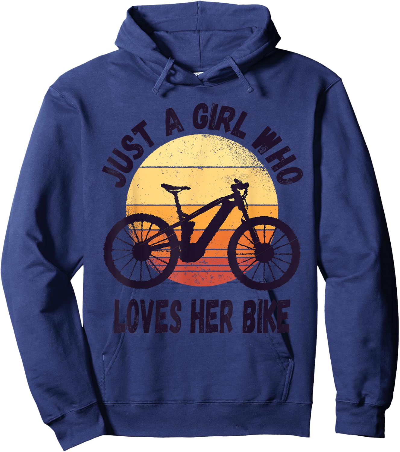 Just A Girl Who Loves Her Cute Bike Cycling biking Girls Kid Hoodie - Hoodie | Navy