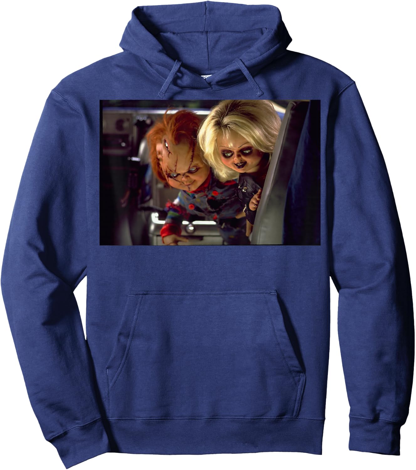 Bride of Chucky Tiffany & Chucky Stare at Ground Hoodie - Hoodie | Navy