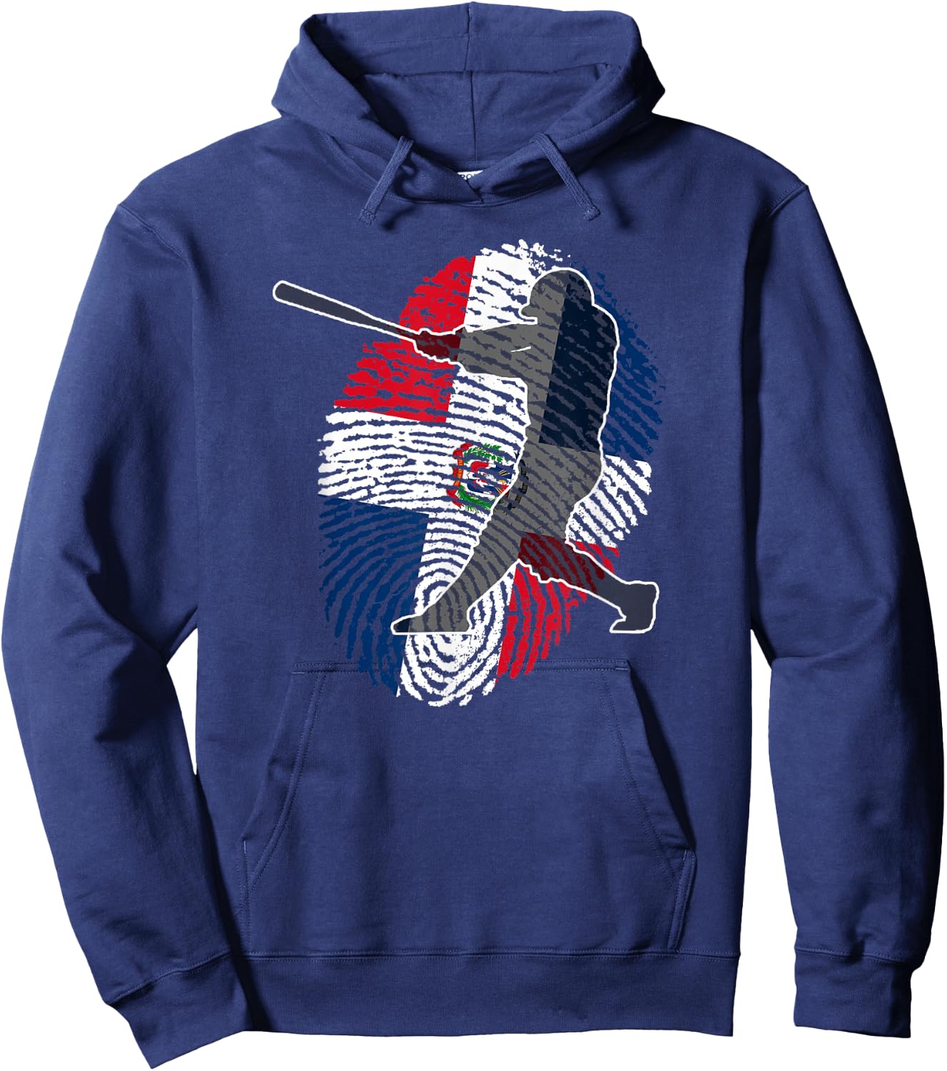 Dominican Republic Baseball Batter DNA Fingerprint Hoodie - Hoodie | Navy