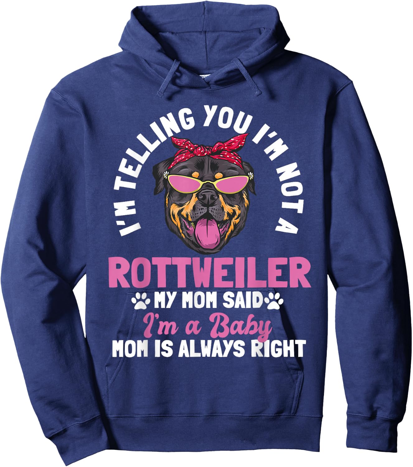 Rottweiler Mom Dog Owner Breeder Fur Parents Mother's Day Hoodie - Hoodie | Navy