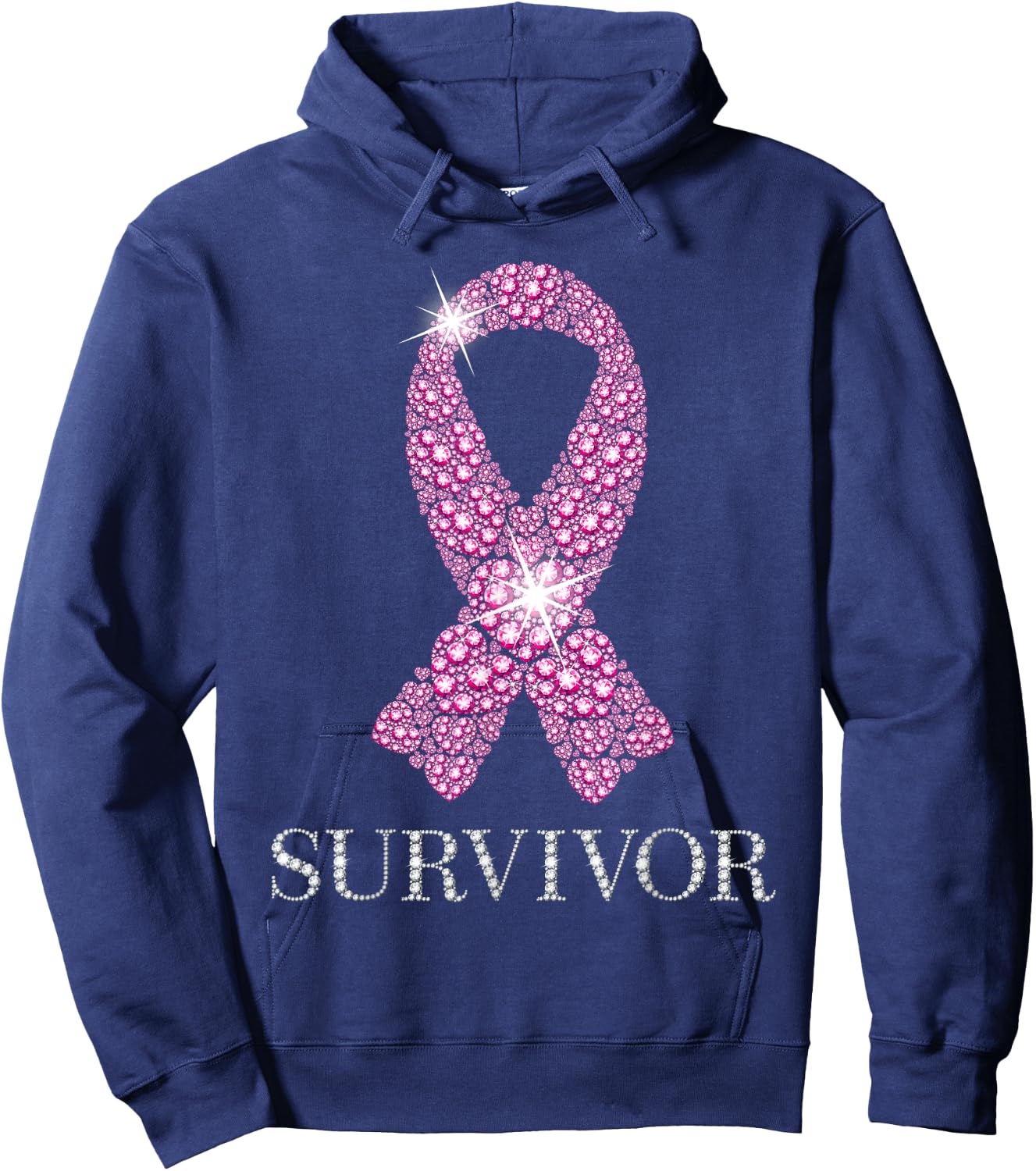 Breast Cancer Survivor Pink Ribbon National Cancer Survivor Hoodie - Hoodie | Navy