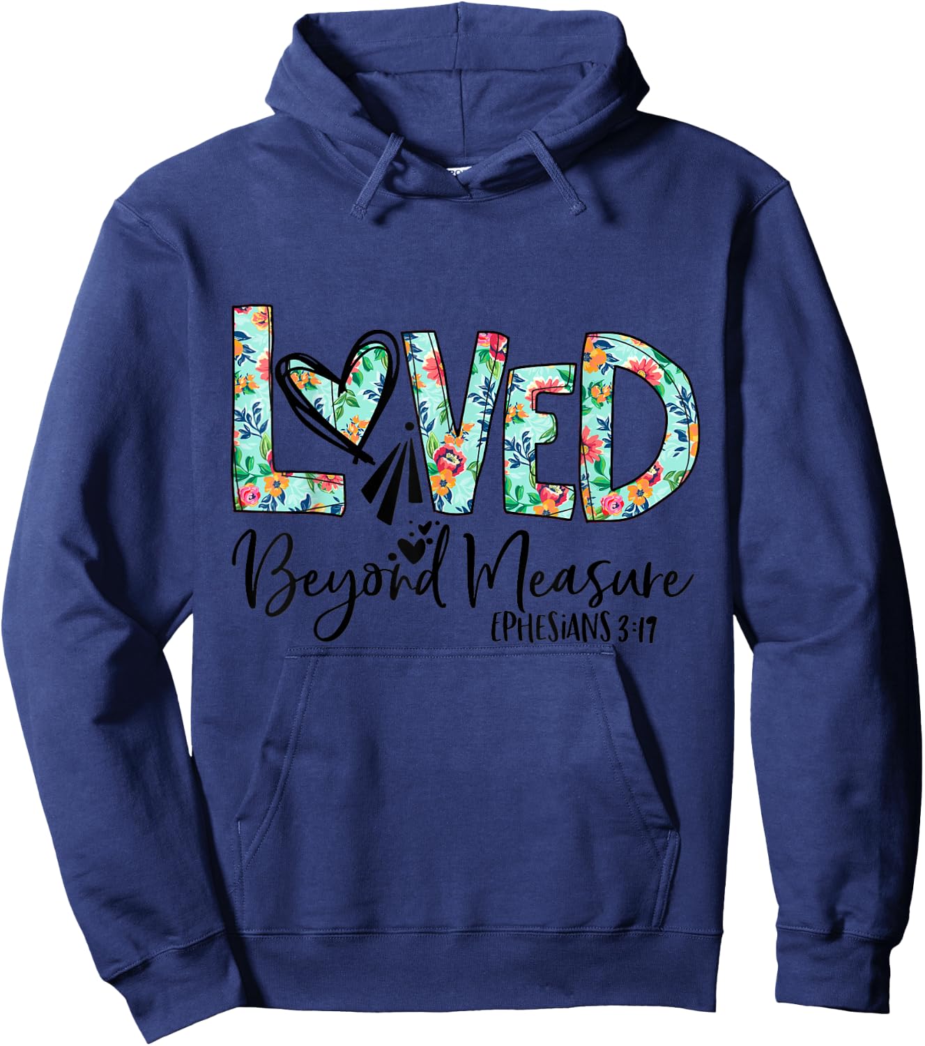 Loved Beyond Measure Bible Verse Christian Hoodie - Hoodie | Navy