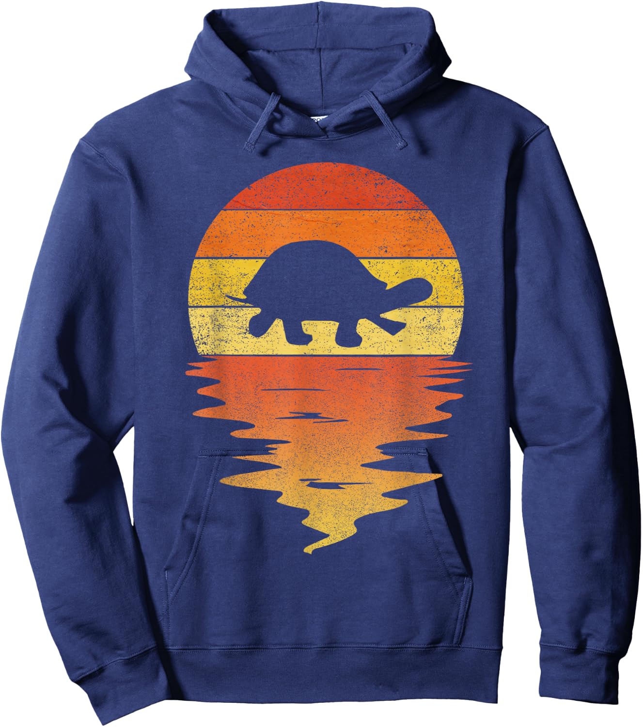 Turtle shirt retro sunset 70s vintage Turtle Hoodie - Hoodie | Navy