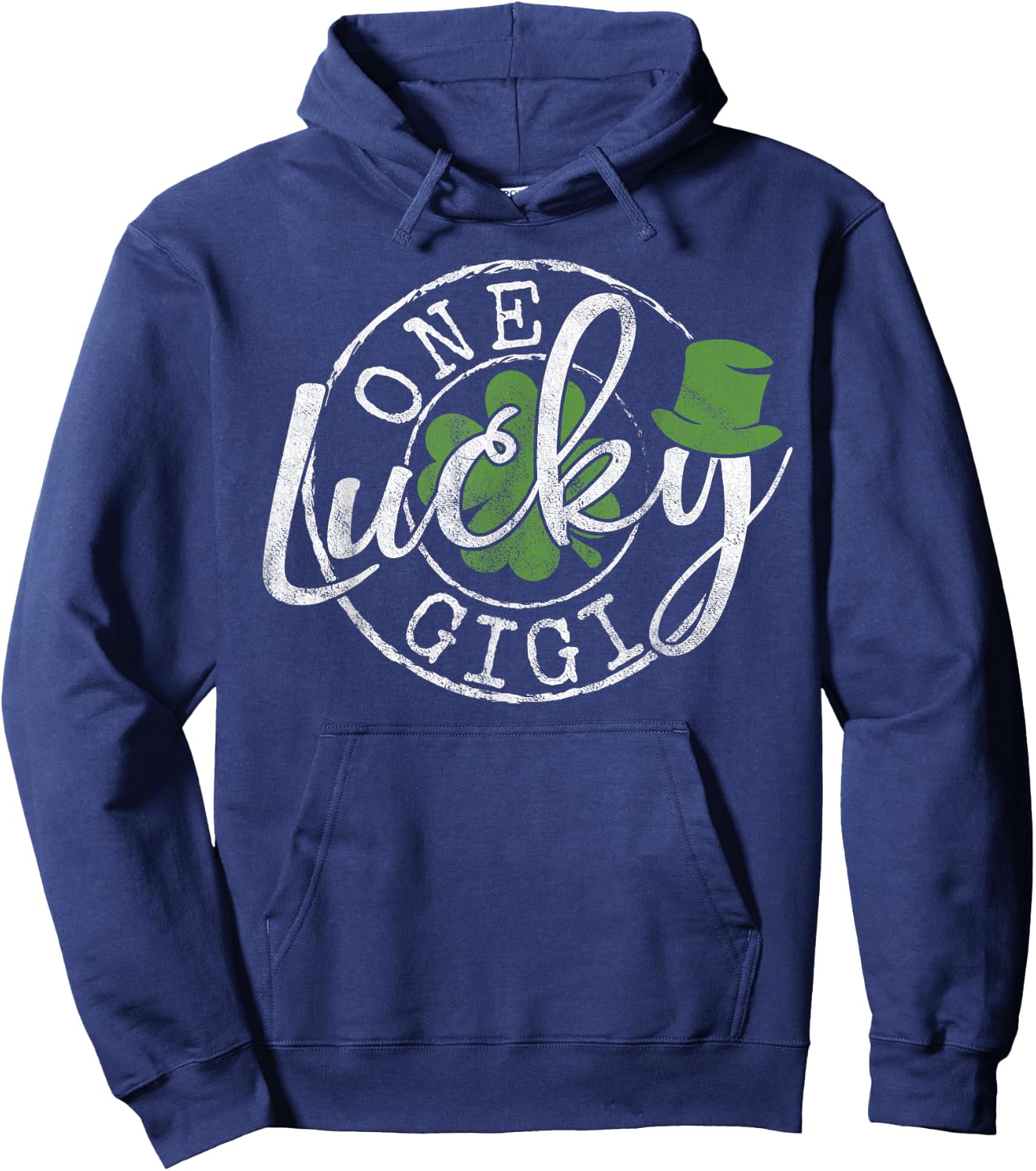 One Lucky Gigi Funny Irish Clovers Grandma St Patrick's Day Hoodie - Hoodie | Navy