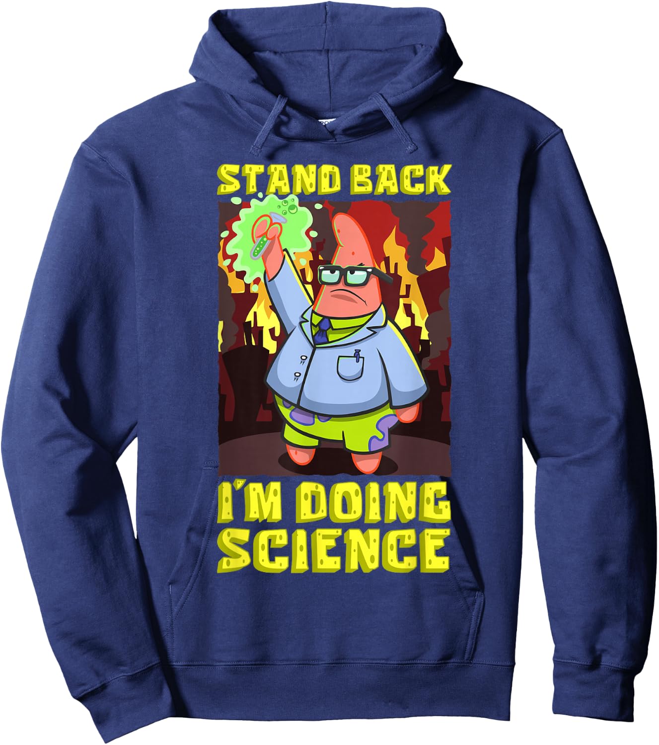Spongebob Stand Back Im Doing Science Scientist Experiments Hoodie - Hoodie | Navy