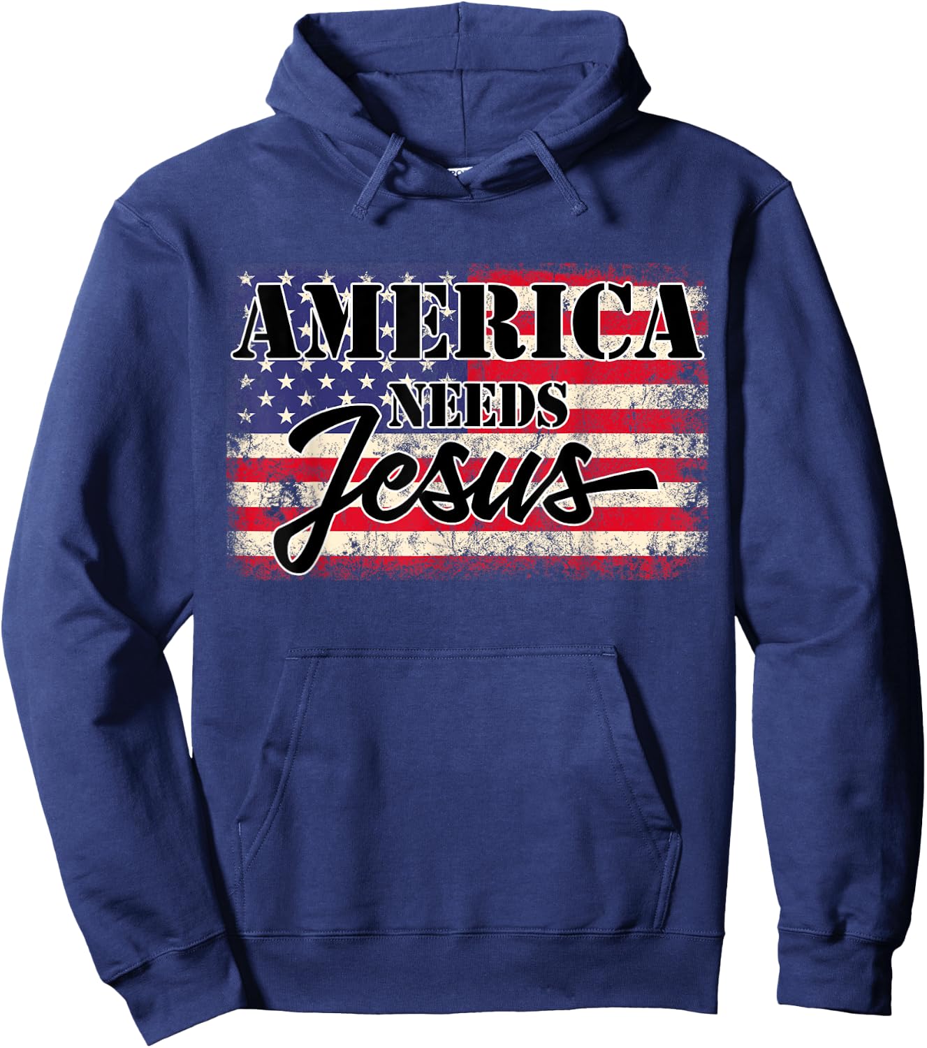 America needs Jesus Christian Americans Patriotic Women Men Hoodie - Hoodie | Navy