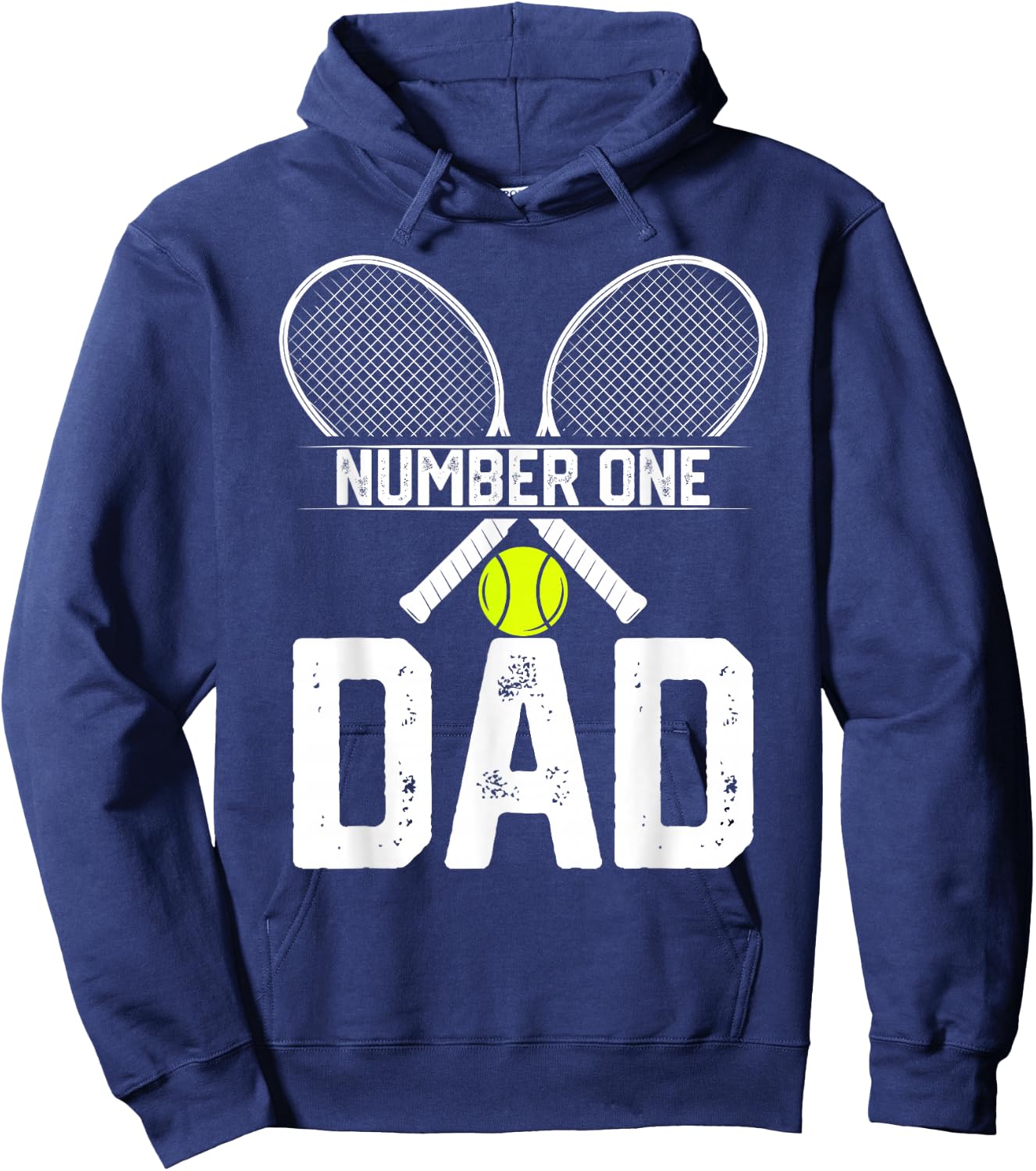Number One Tennis Dad Tennis Player Father's Day Hoodie - Hoodie | Navy