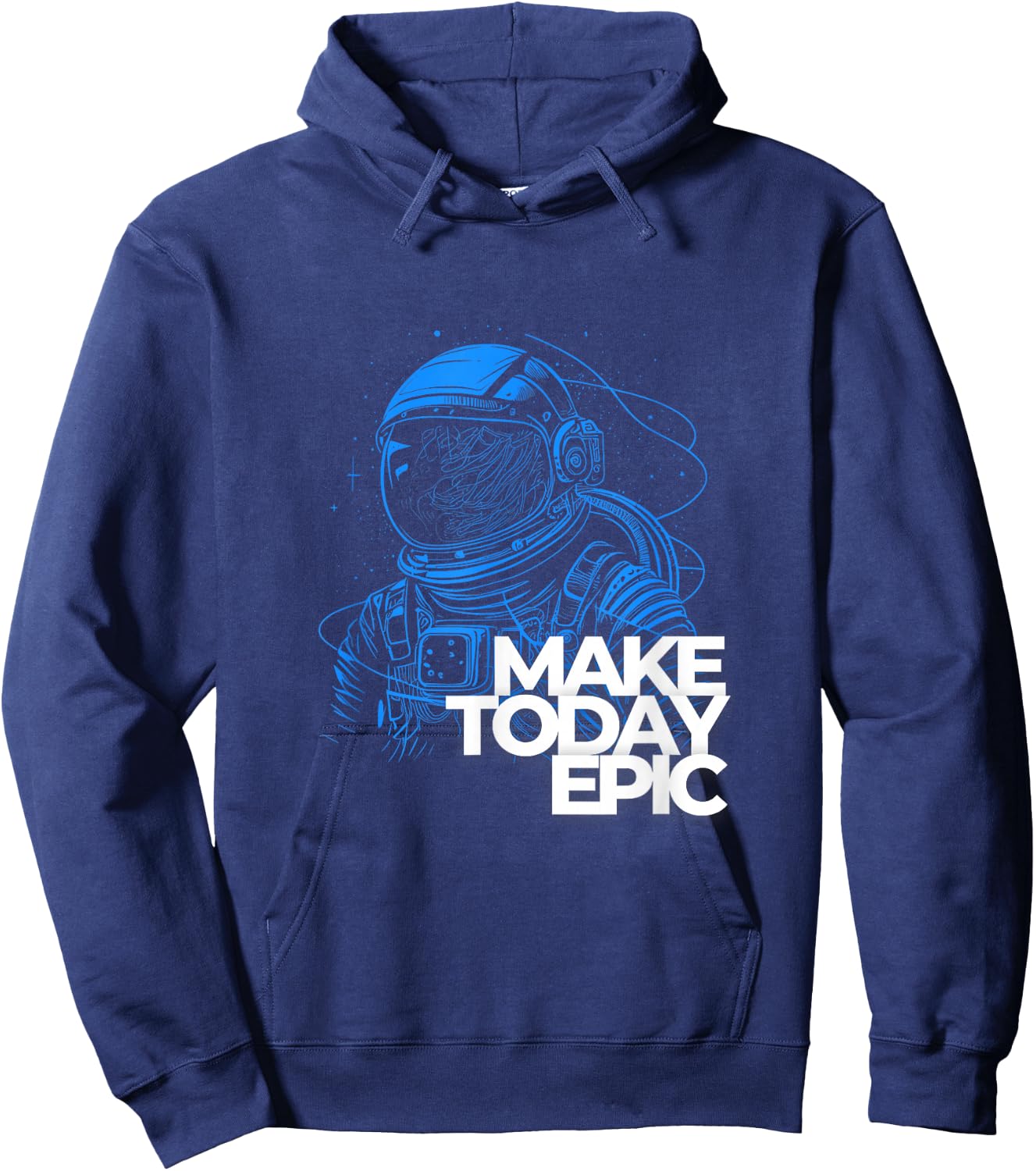 Make Today Epic, Vintage Space, Galaxy, Spaceman Graphic Hoodie - Hoodie | Navy