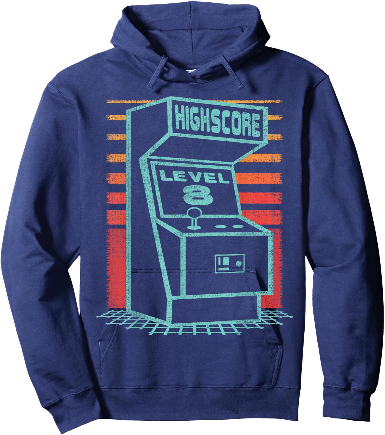 8th Birthday 8 Year Old Retro Gamer Level Up Unlocked Hoodie - Hoodie | Navy