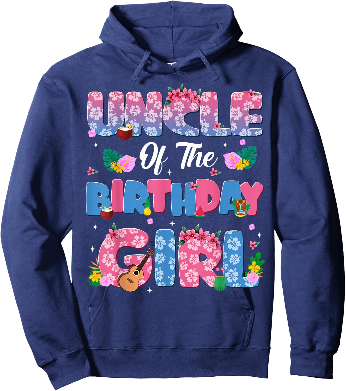 Uncle Of The Birthday Girl Party Decor Family Matching Hoodie - Hoodie | Navy