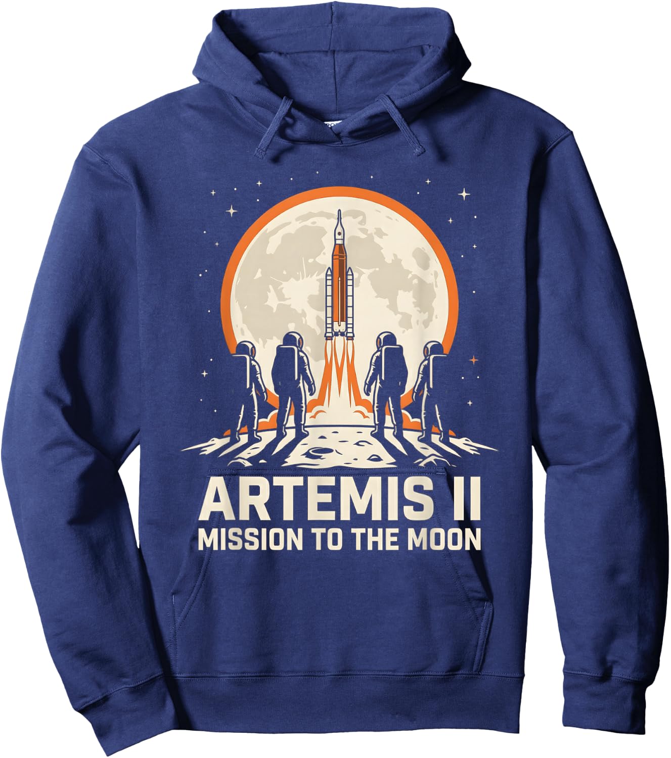 Artemis II Mission to The Moon Space Rocket Astronaut Hoodie - Hoodie | Navy