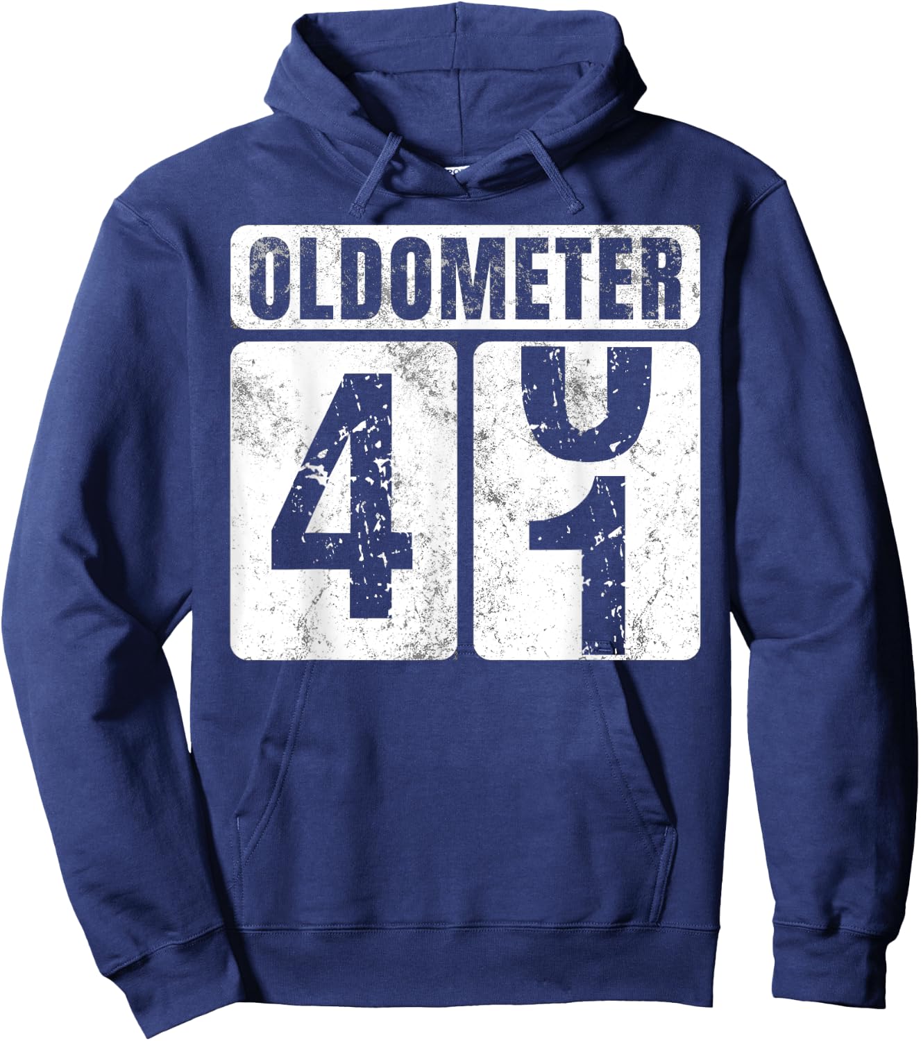 Oldometer 41 Shirt Vintage Funny 41st Birthday Gift Hoodie - Hoodie | Navy