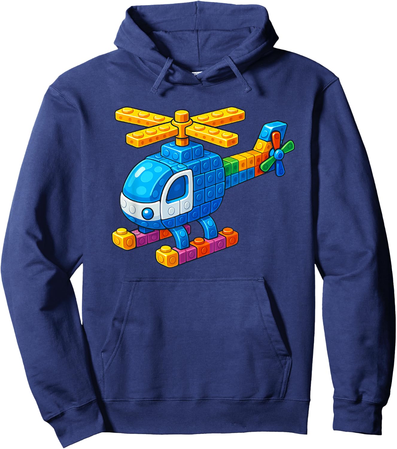 Master Builder Helicopter Building Blocks Builders Toys Boys Hoodie - Hoodie | Navy