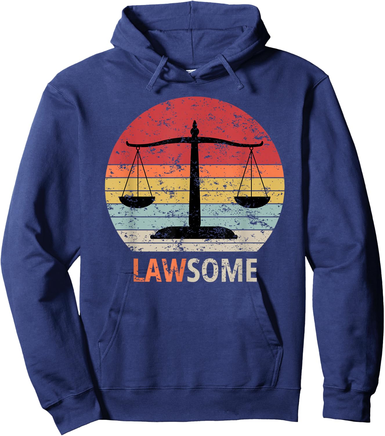 Lawsome Lawyer Paralegal Attorney Pun Vintage Hoodie - Hoodie | Navy