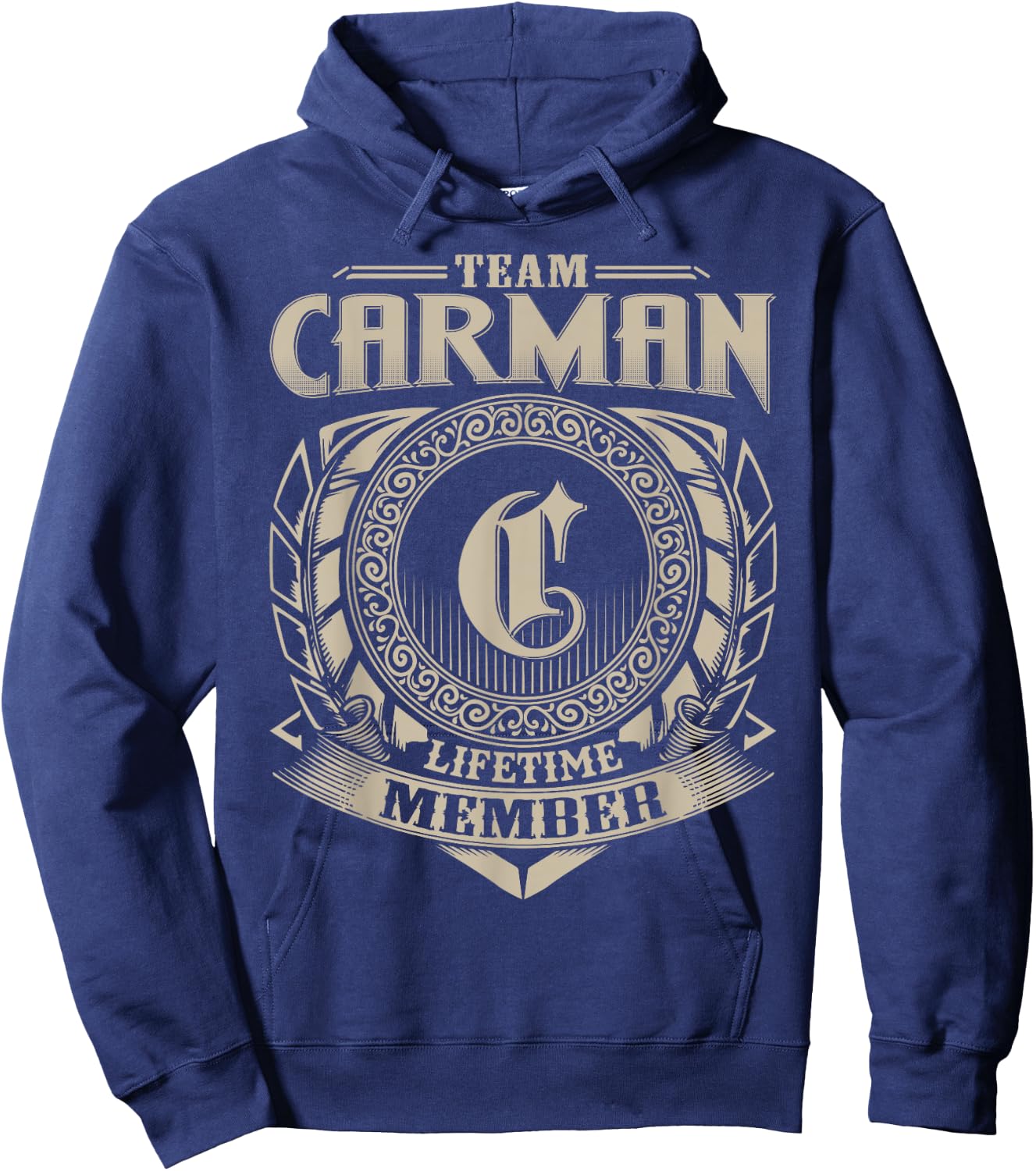 Team CARMAN Lifetime Member Funny CARMAN Family Name Vintage Hoodie - Hoodie | Navy