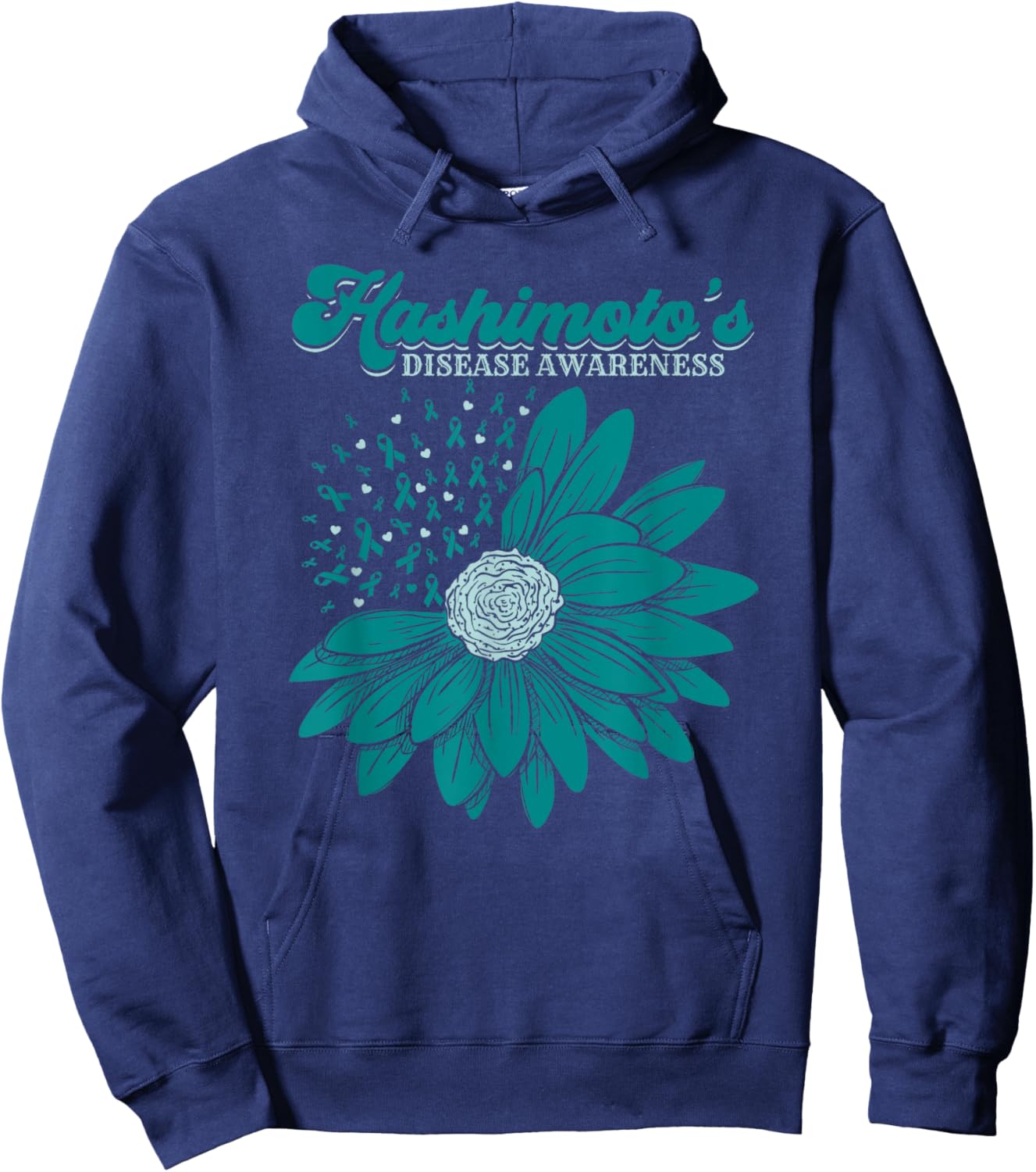 Hashimoto’s Disease A Thyroid Disorder Awareness For Warrior Hoodie - Hoodie | Navy