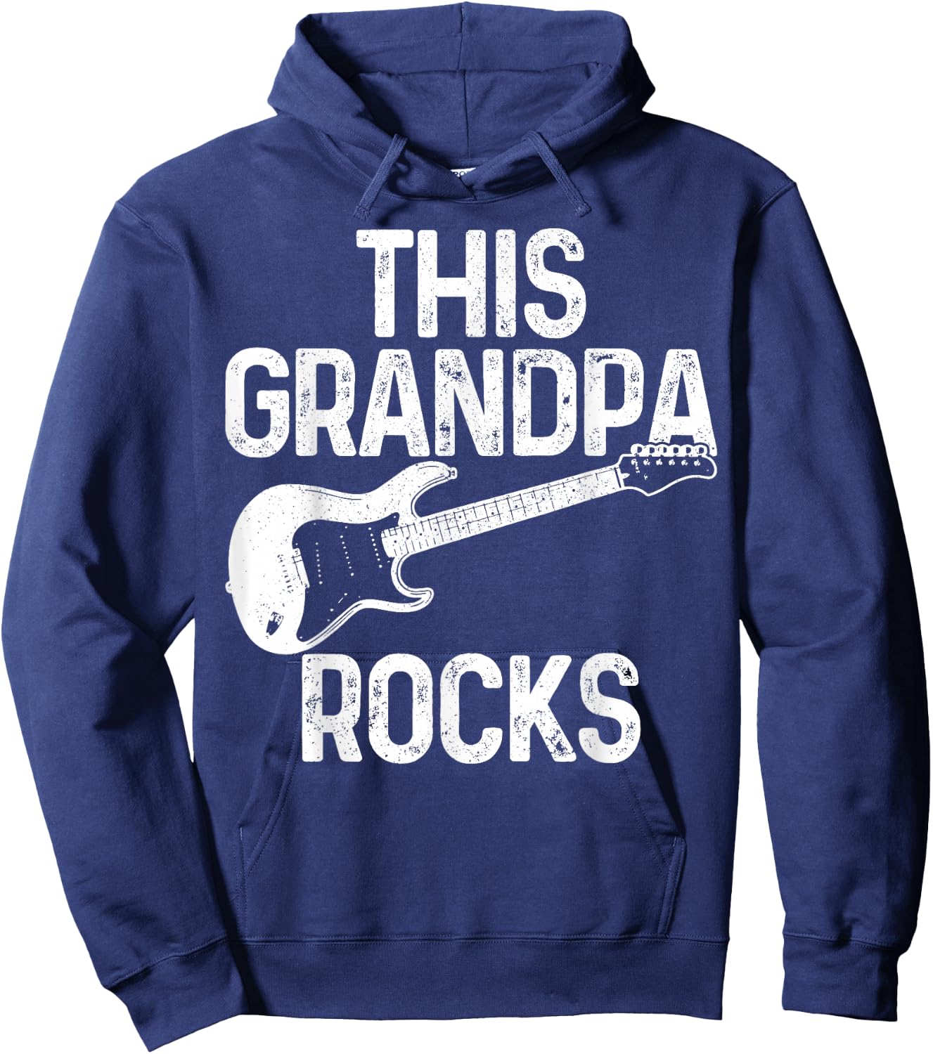 This Grandpa Rocks Guitar Player Vintage Funny Guitarist Hoodie - Hoodie | Navy