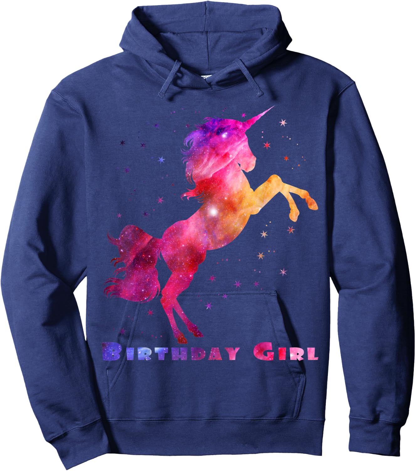 Space Unicorn Birthday Girl Galaxy Unicorn Cute Teens Kids Hoodie - Hoodie | Navy