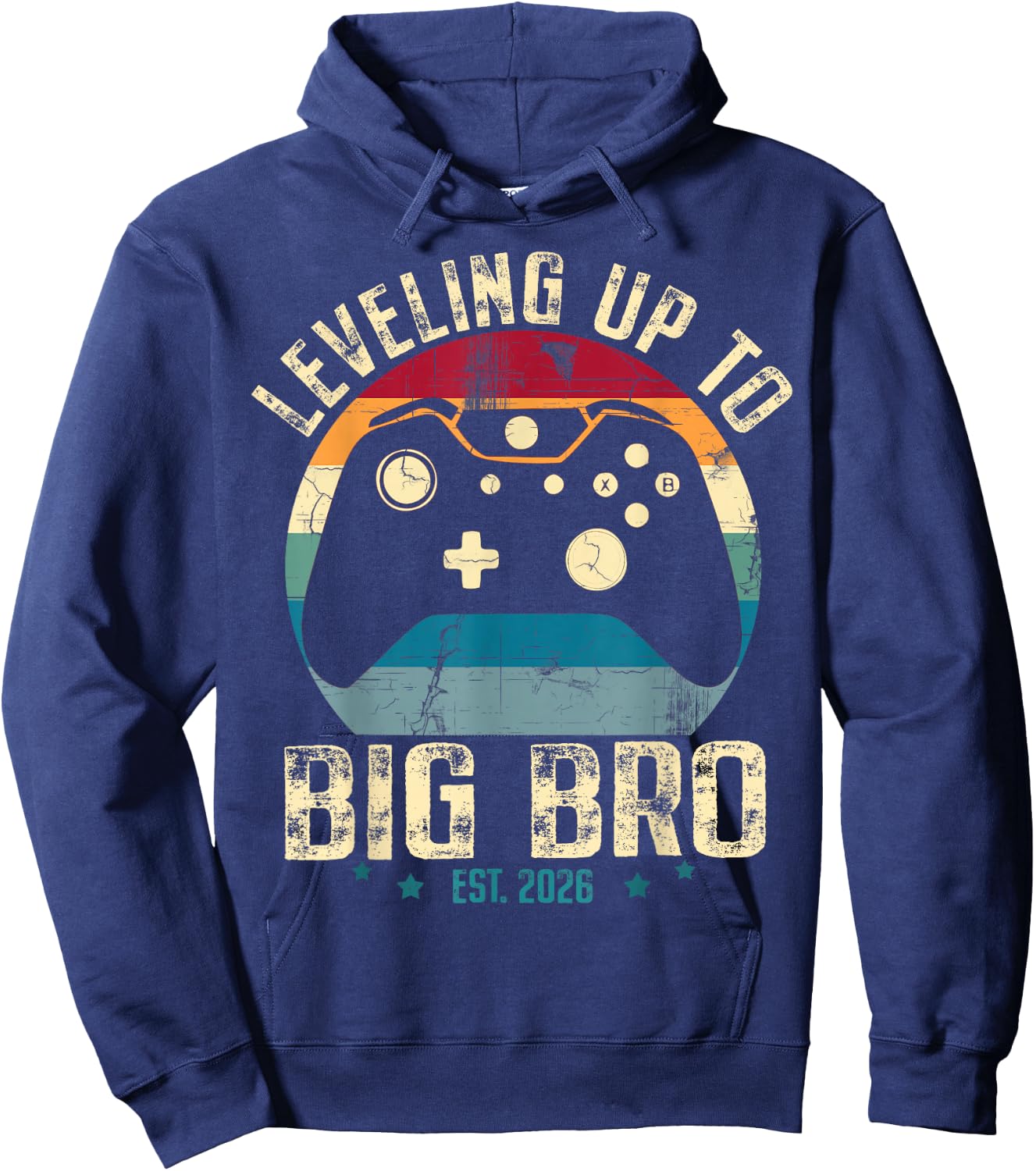 Leveling up to Big Brother 2026 Funny Gamer Boys Kids Men Hoodie - Hoodie | Navy
