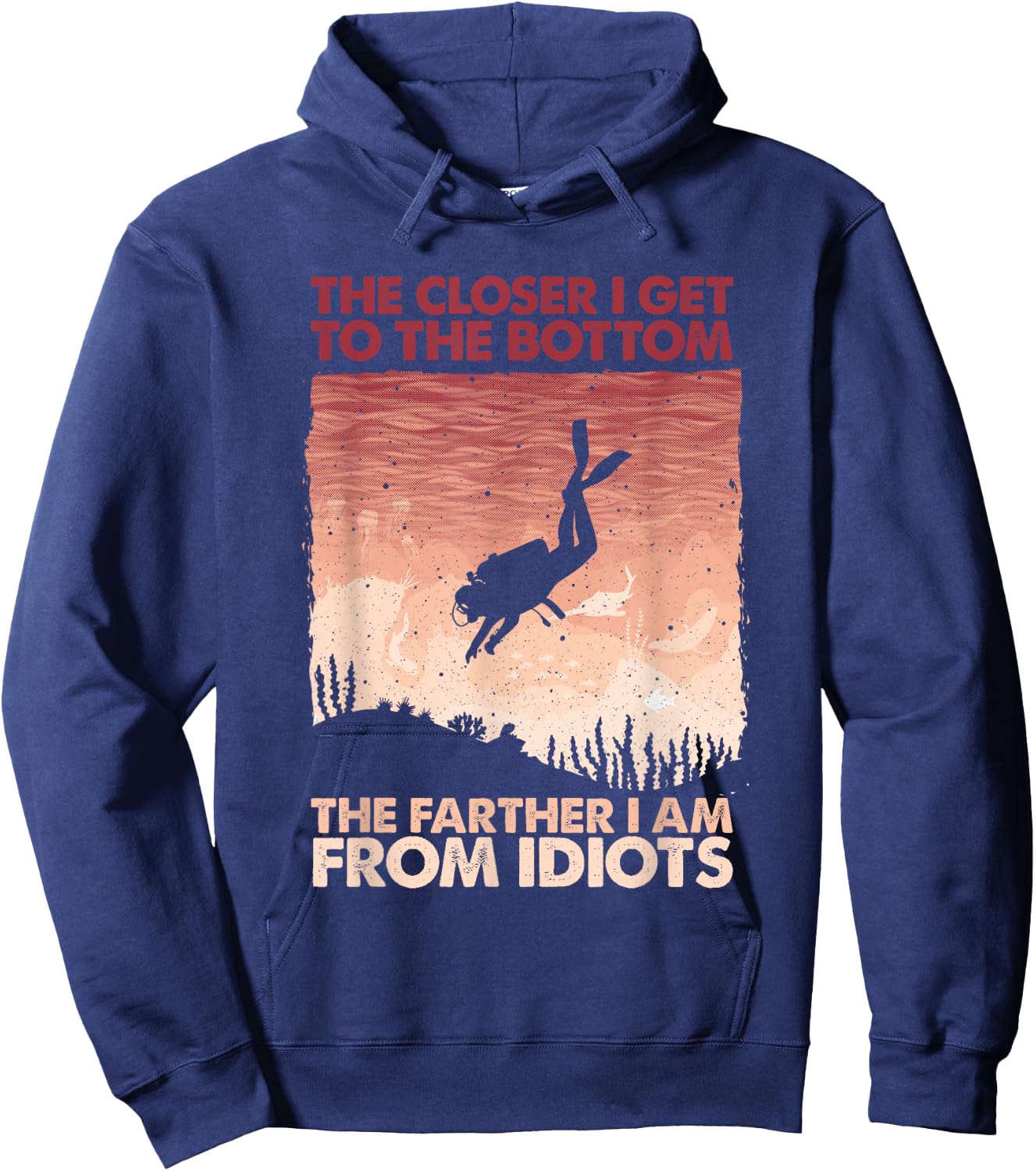 Funny Scuba Diving Women Underwater Sea Scuba Diver Hoodie - Hoodie | Navy