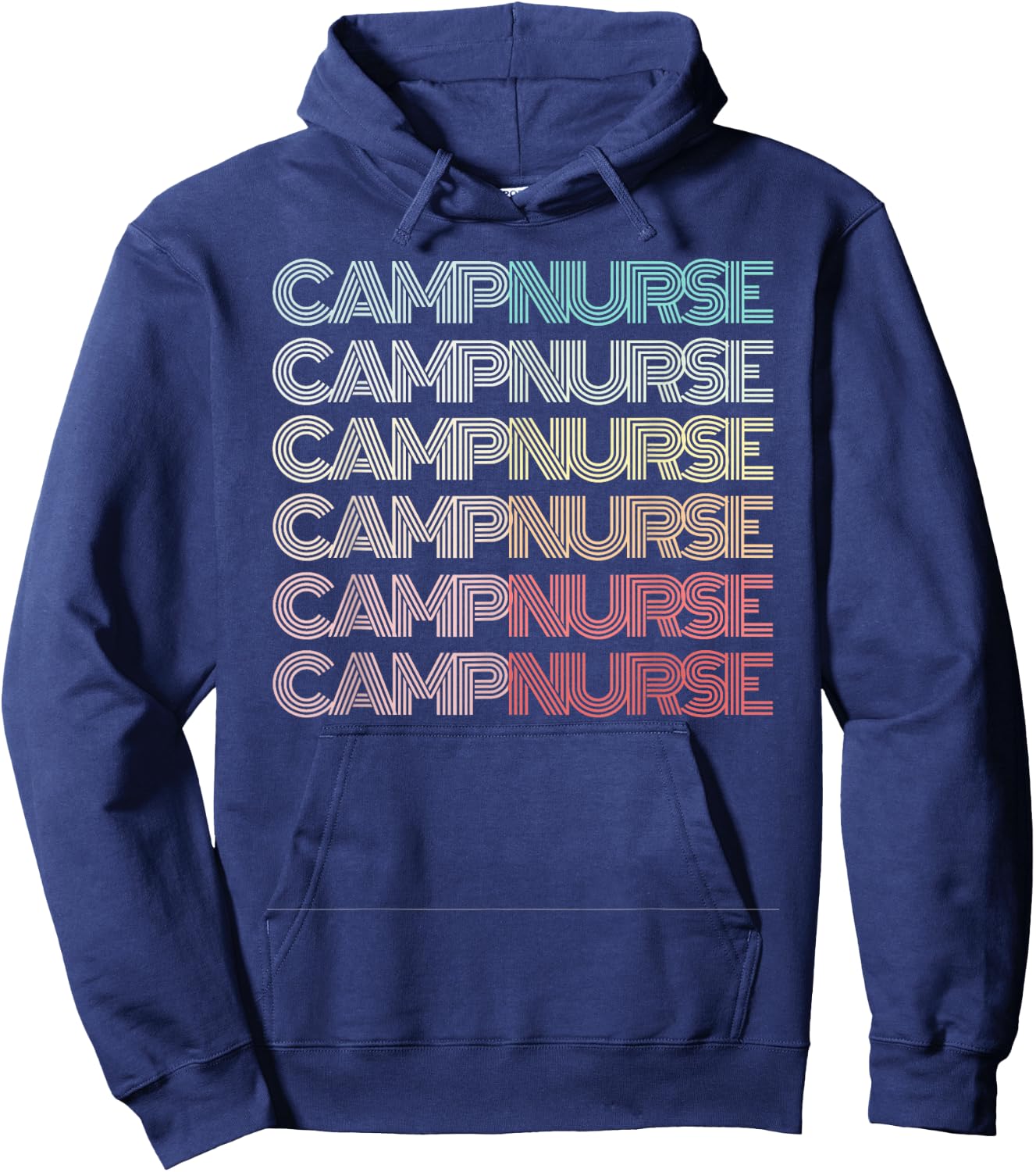 Retro CAMP NURSE Groovy Nursing Student Camping Medical RN Hoodie - Hoodie | Navy
