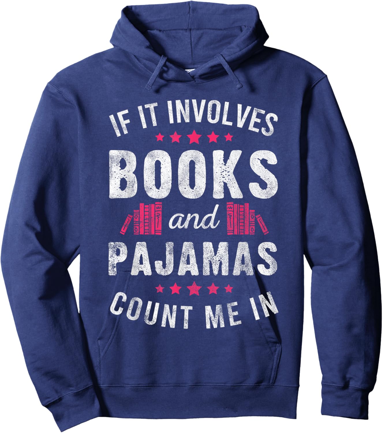 Book and Pajama Count Me in Gift Bookworm Pajama Party Hoodie - Hoodie | Navy