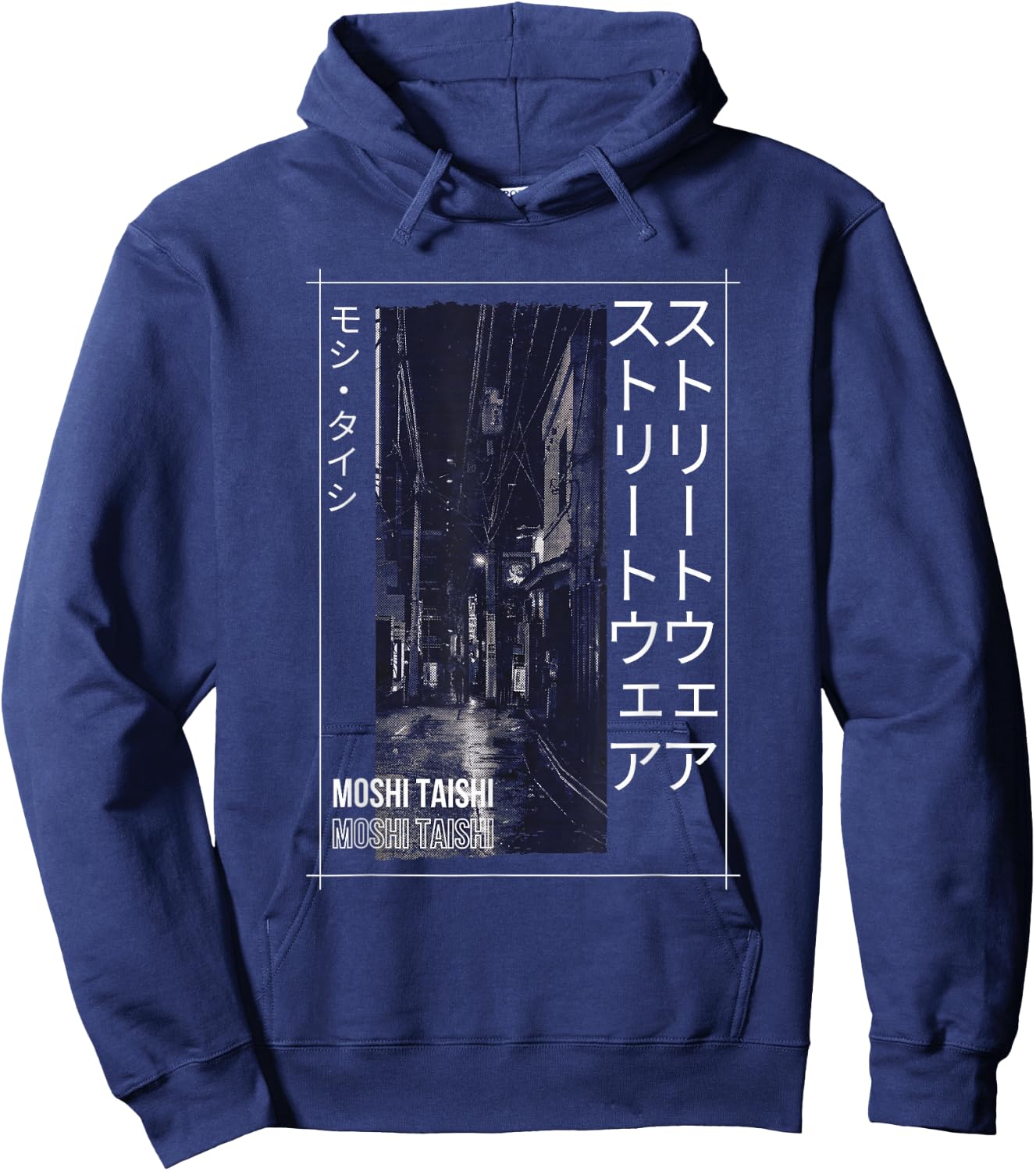 Retro Lofi Tokyo Japanese Streetwear Aesthetic Graphic Hoodie - Hoodie | Navy