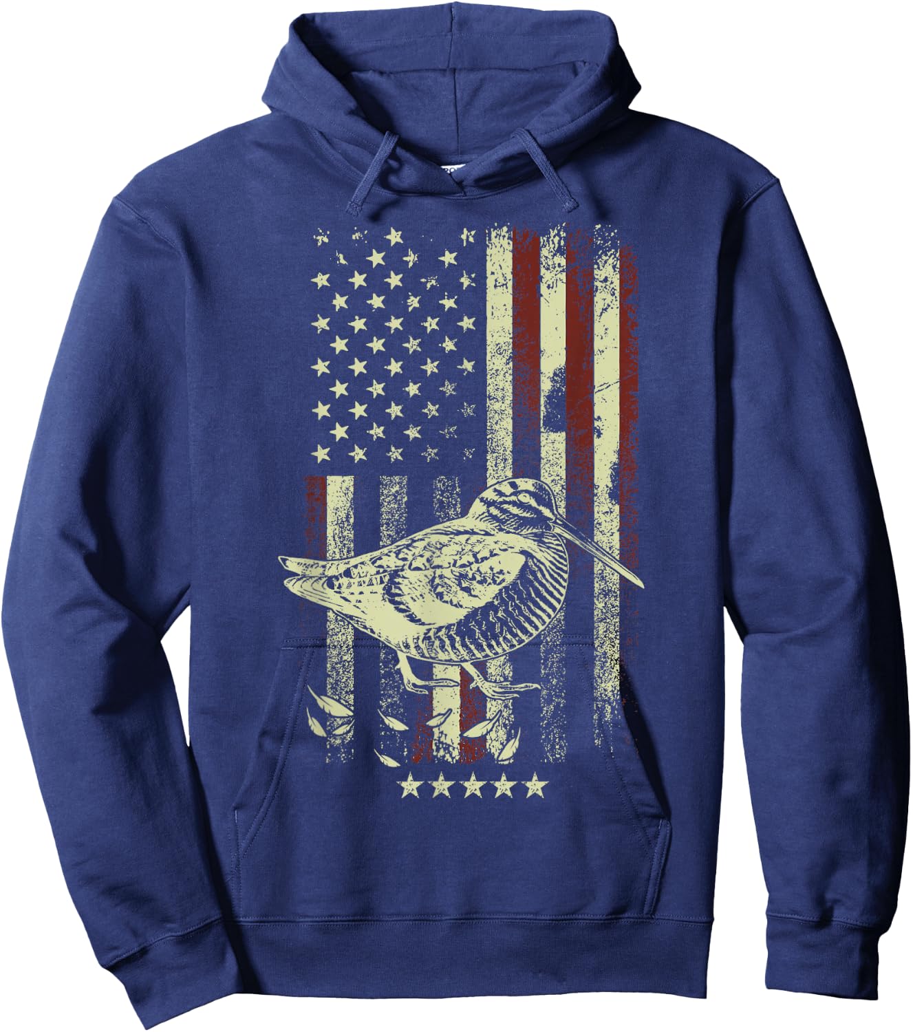 USA American Flag Hunters - Hunting Woodcock Bird Hoodie - Hoodie | Navy
