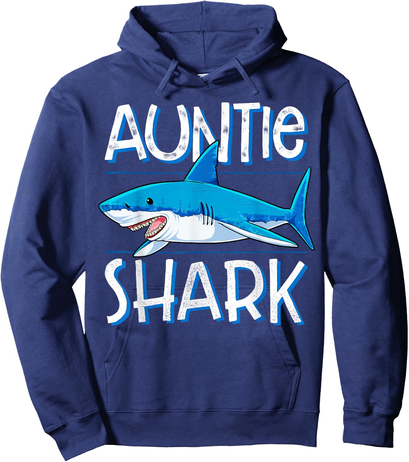 Auntie Shark T Shirt Family Matching Aunt Women Jawsome Gift Hoodie - Hoodie | Navy