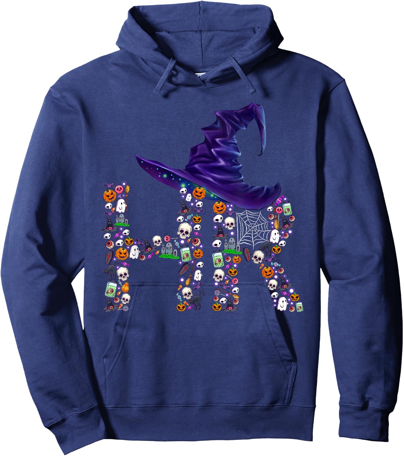 Funny HR Witch Human Resources Pumpkin Halloween Costume Hoodie - Hoodie | Navy
