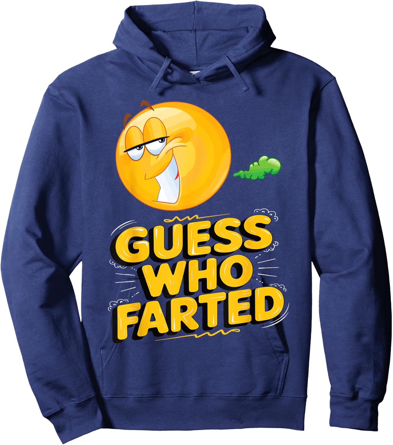 Embarrassing Emoticon Poop Gag Fart Machine Guess Who Farted Hoodie - Hoodie | Navy