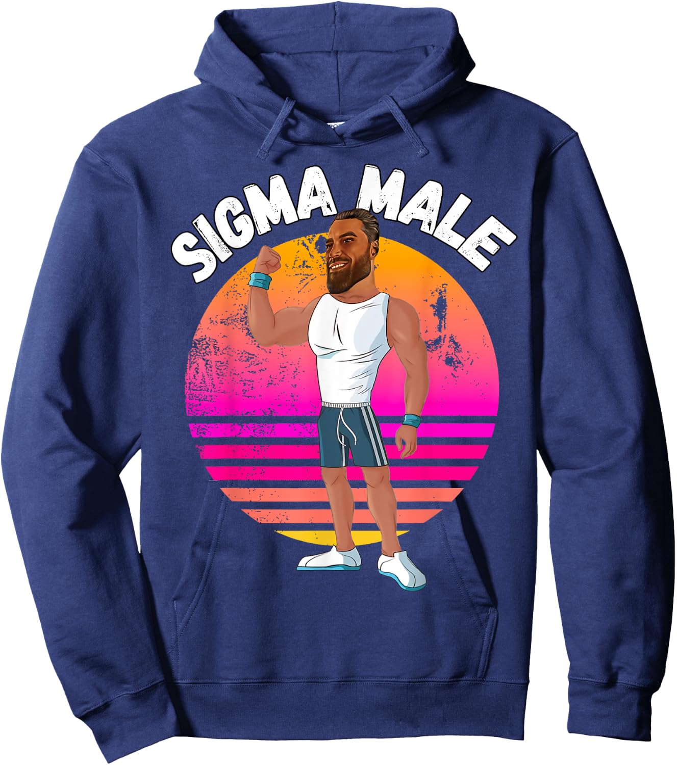 Gigachad Sigma Male Bodybuilder Giga Chad Sigma Grindset Hoodie - Hoodie | Navy