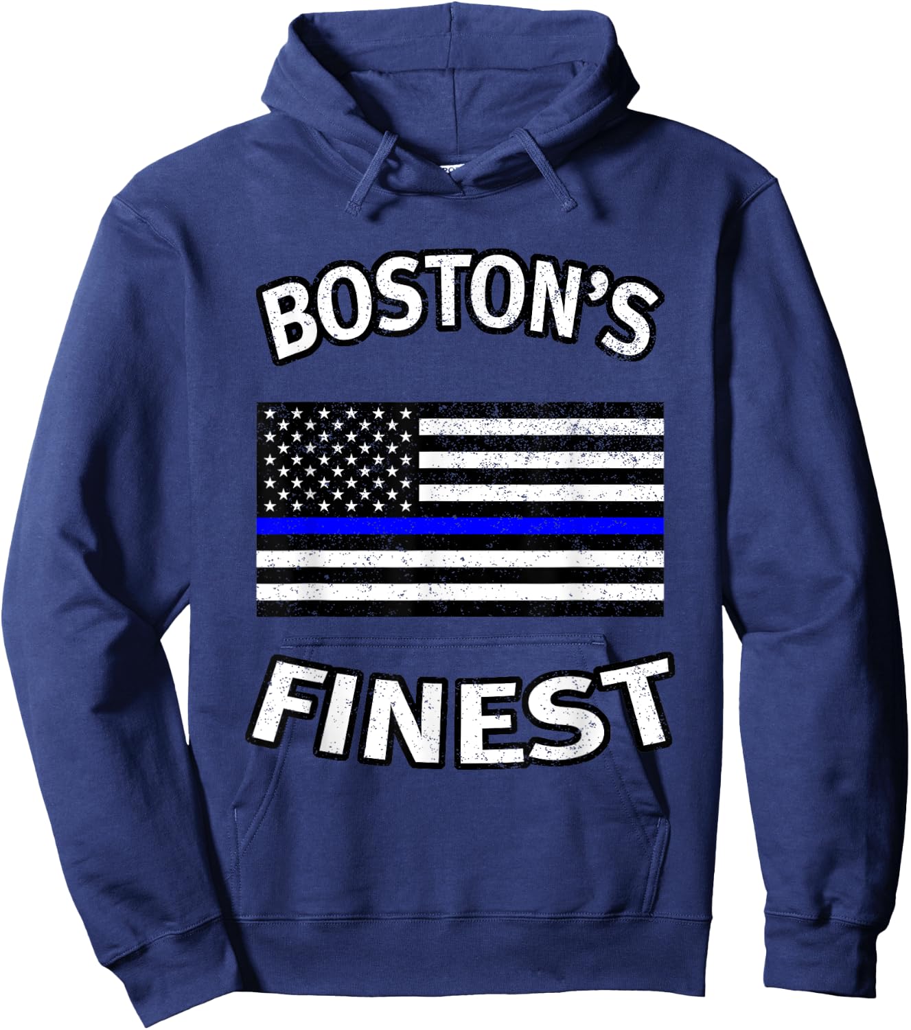 Boston's Finest/ Thin Blue Line Shirt - Police Family Hoodie - Hoodie | Navy
