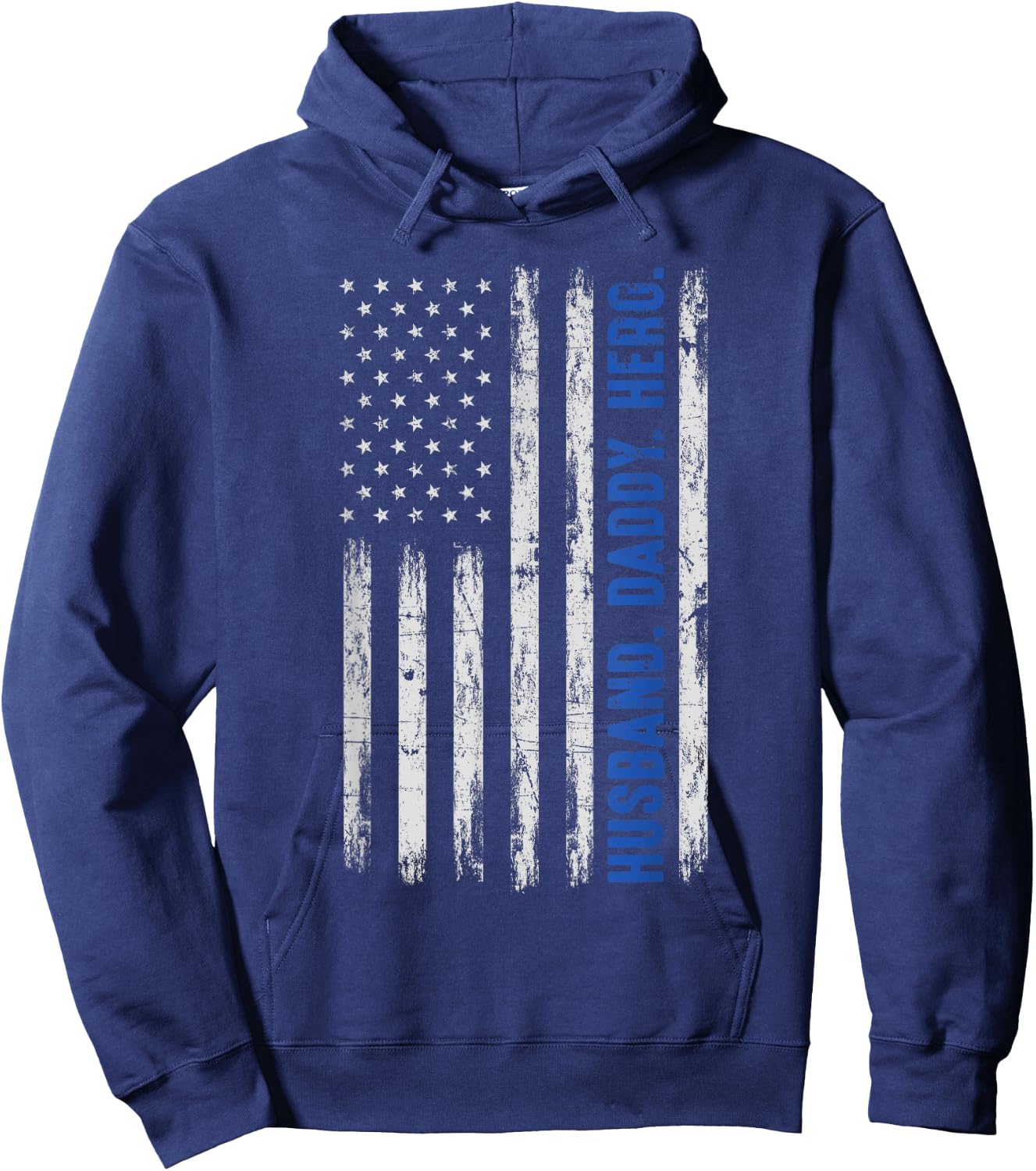 Husband Daddy Hero Blue Line Police Officer Dad Father Hoodie - Hoodie | Navy