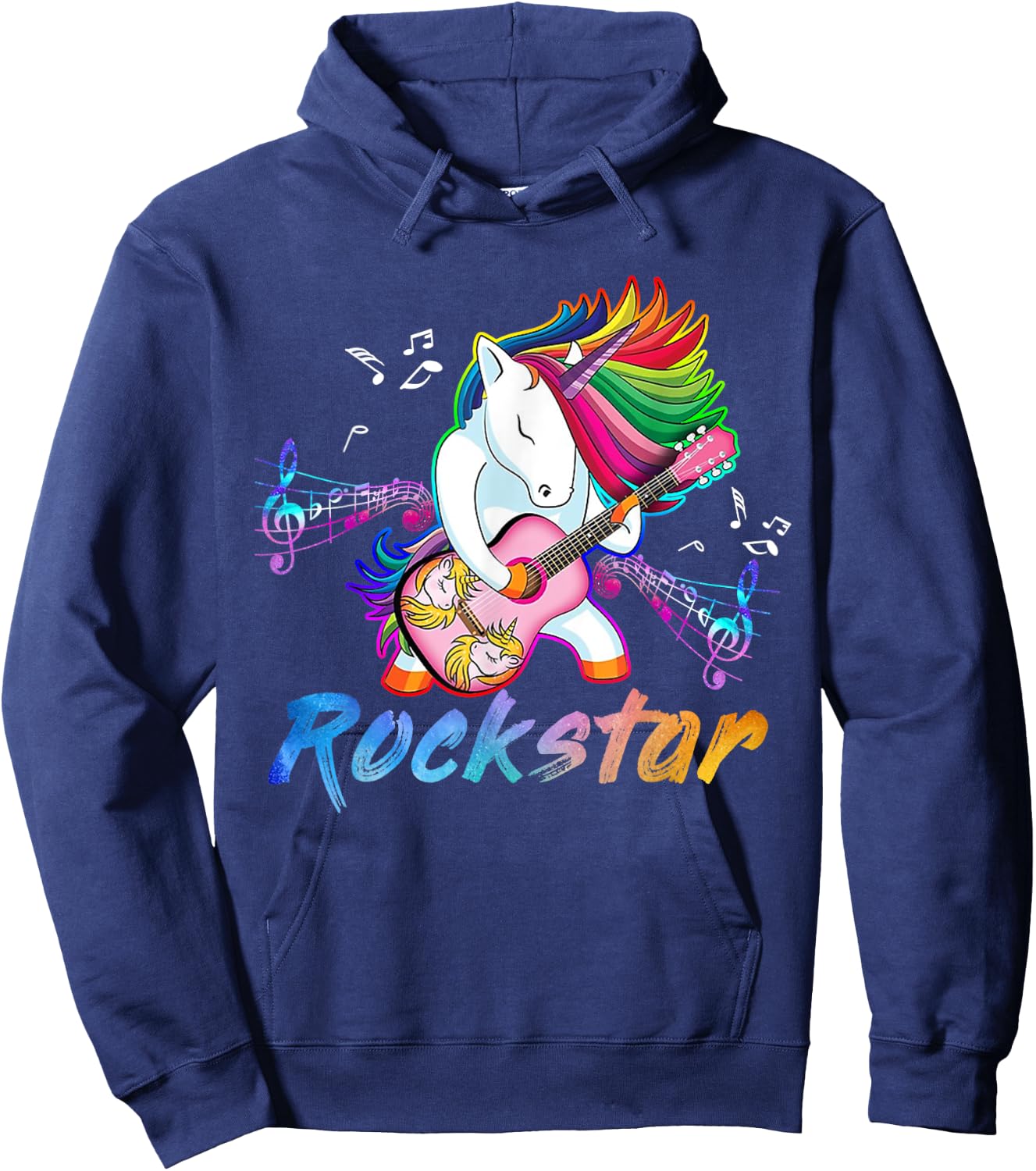 Unicorn Rock star Guitar Rockin' music singer Hoodie - Hoodie | Navy