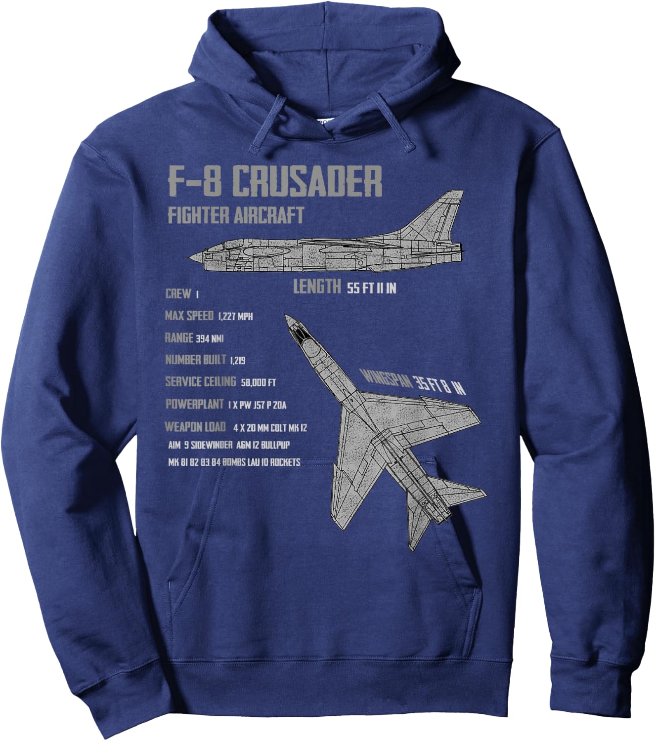 F-8 Crusader Hoodie - Hoodie | Navy