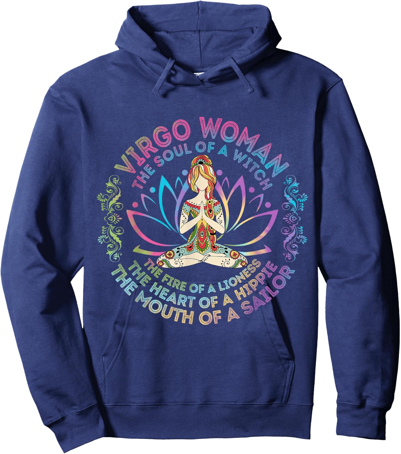 Virgo Woman The Soul Of A Witch Birthday Hippie Soul Hoodie - Hoodie | Navy