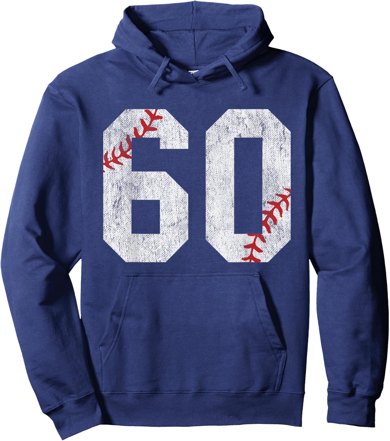 Number #60 Vintage 60th Birthday Baseball Lover 60 Years Old Hoodie - Hoodie | Navy