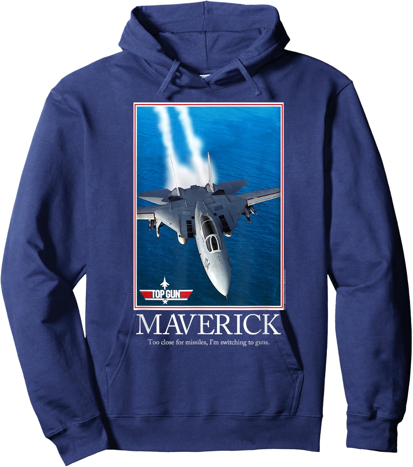 Top Gun Maverick Motivational Poster with Jet Action Movie Hoodie - Hoodie | Navy