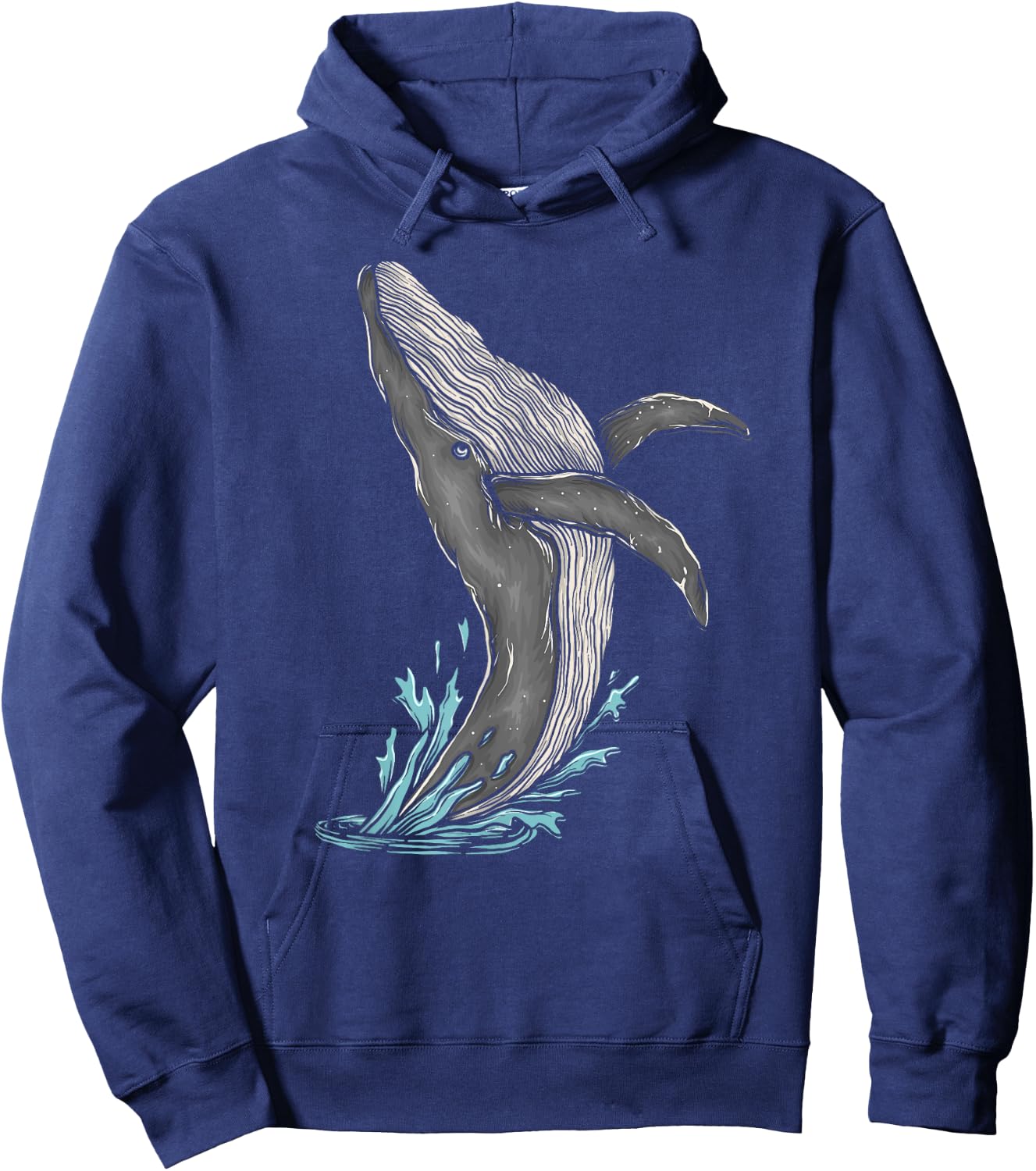 Minimalist Humpback Whale Breach Whale Watching Hoodie - Hoodie | Navy