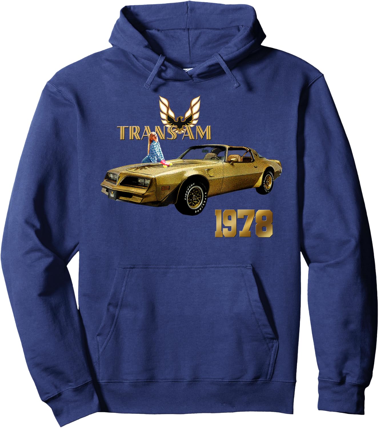 VINTAGE 1978 TRANS AM - MUSCLE CARS, CLASSIC CARS, 1970s Hoodie - Hoodie | Navy