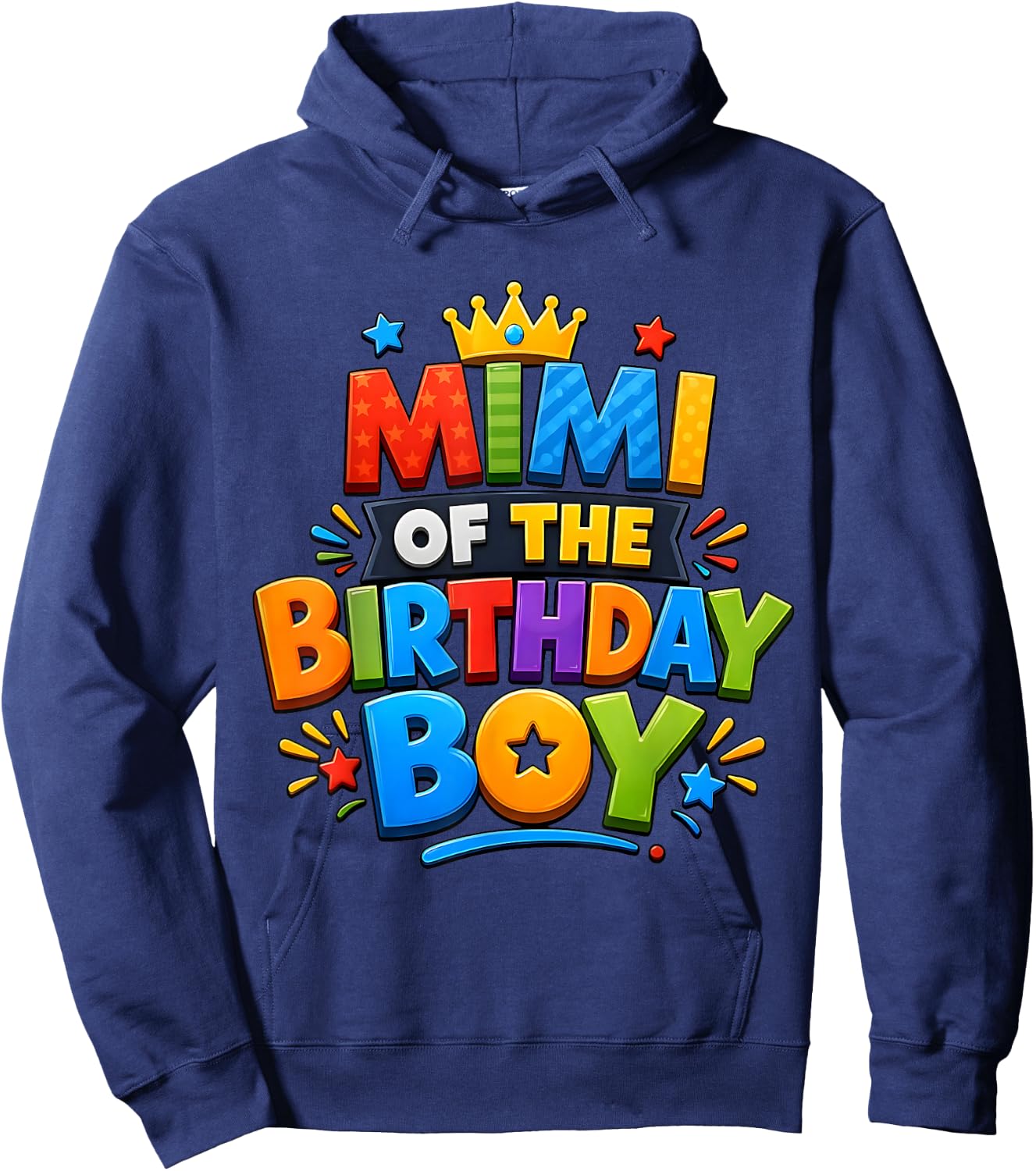 Mimi of The Birthday Boy Cute Family Birthday Party Hoodie - Hoodie | Navy