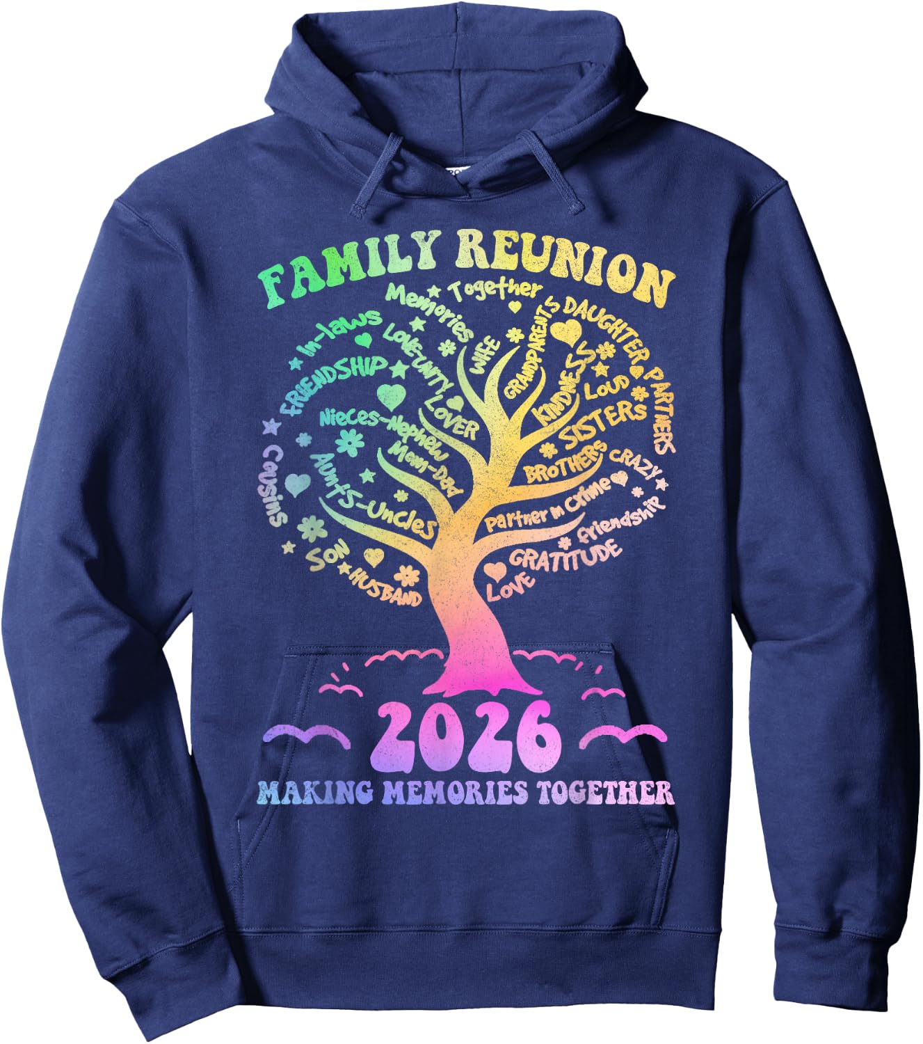 Family Reunion 2026 Making Memories Together Family Tree Hoodie - Hoodie | Navy