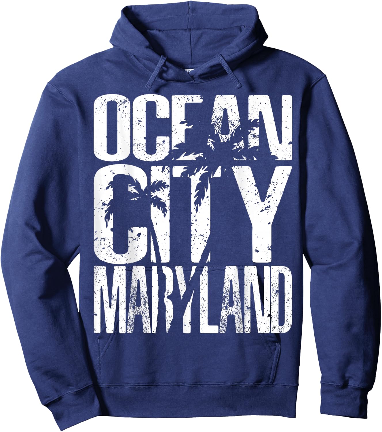 OCMD Ocean City Maryland retro vintage palm tree Hoodie - Hoodie | Navy