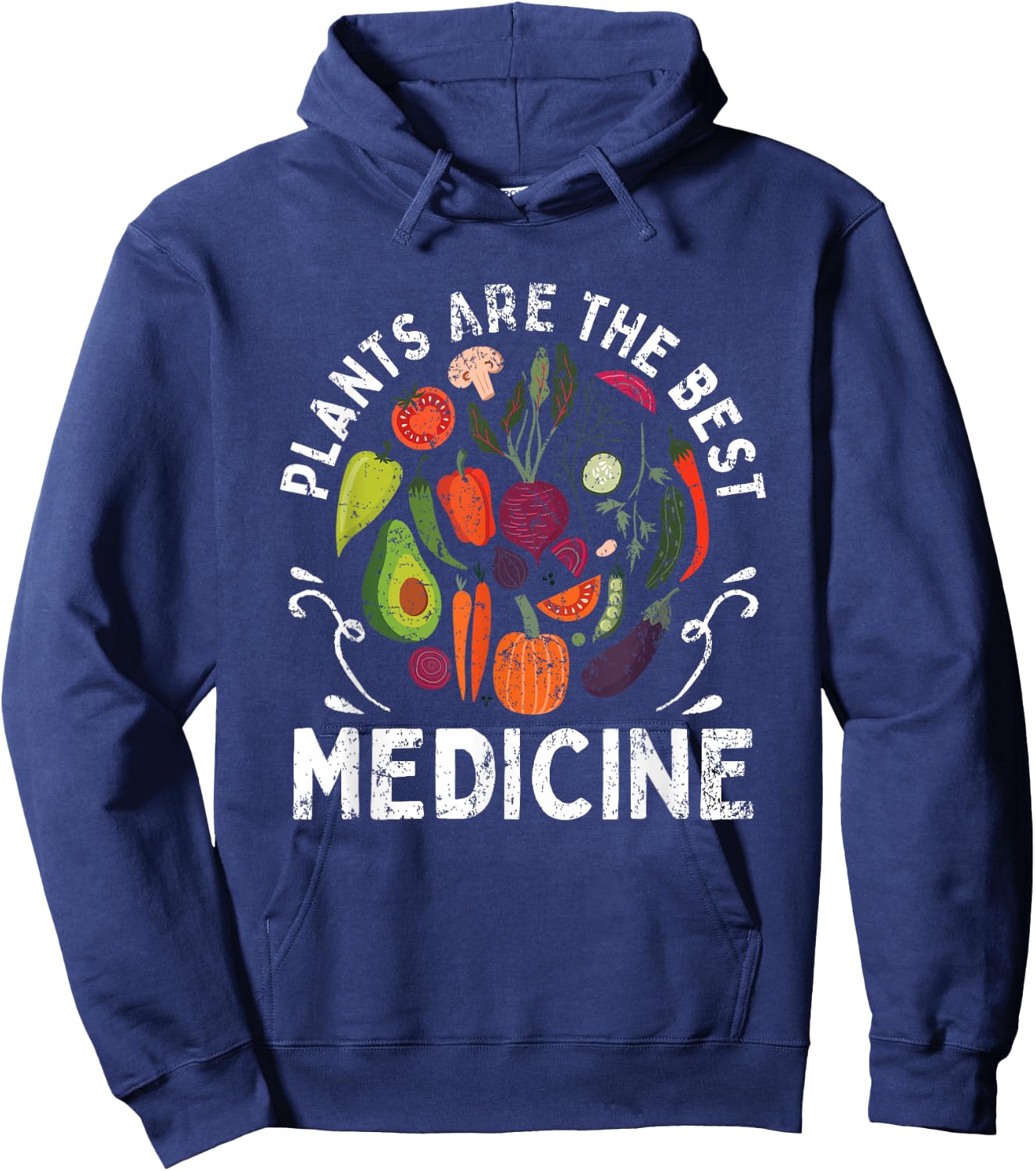Organic Vegetarian Animal Lovers Plants Vegetarian Vegan Hoodie - Hoodie | Navy