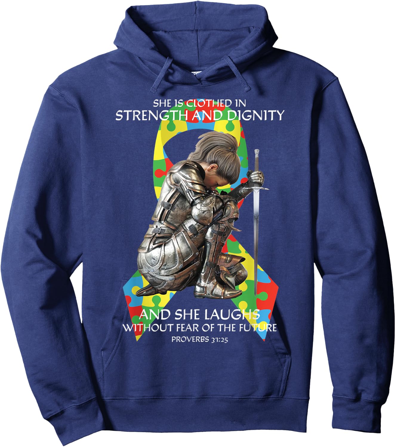 Autism Mom Shirt Christian Autism Awareness Shirts Women Hoodie - Hoodie | Navy