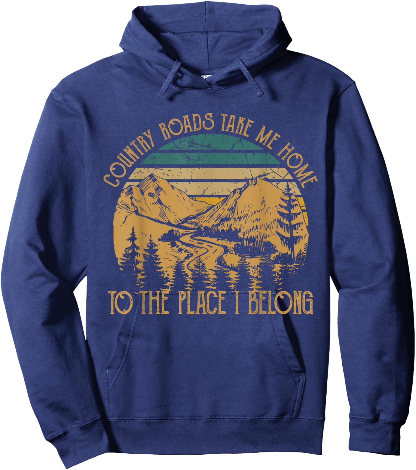 Funny Guitars Arts Country Roads Take Me Home Quotes Music Hoodie - Hoodie | Navy