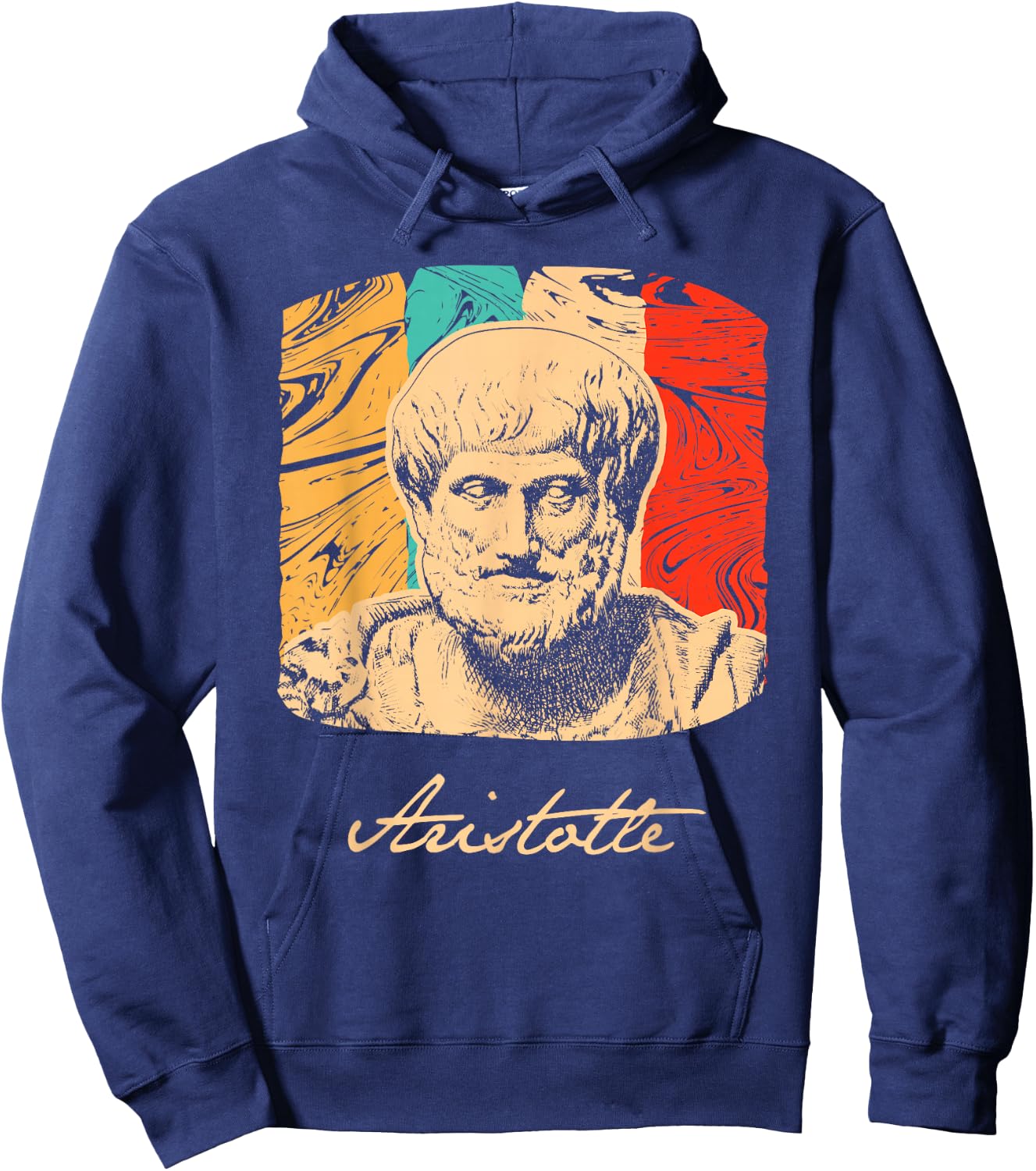 Aristotle Greek Philosopher Retro T shirt Hoodie - Hoodie | Navy